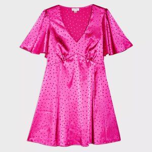 Miss Selfridge pink jacquard tea dress US8 NWT